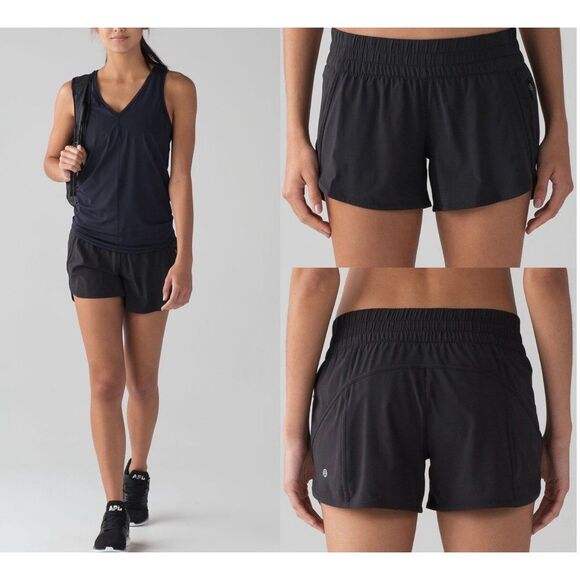 Lululemon Women's Tracker Shorts Lined Running Run Size 6 Black - Picture 1 of 11